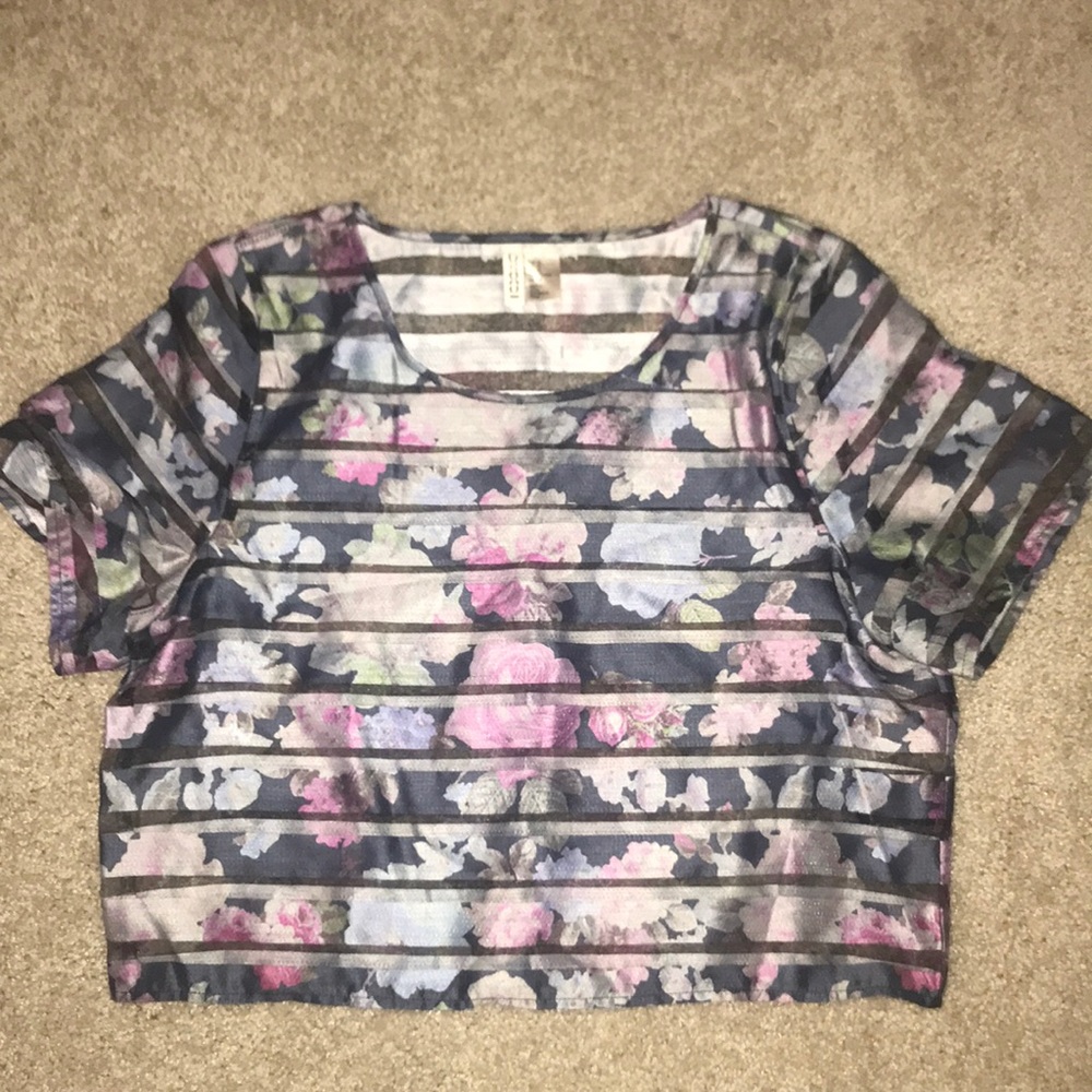 Sheer Floral Crop Top